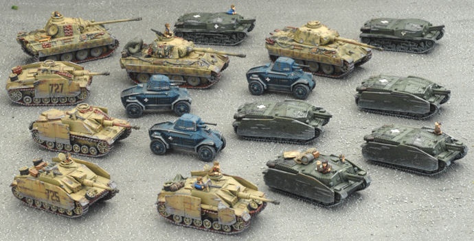 Victor's collection of armoured fighting vehicles
