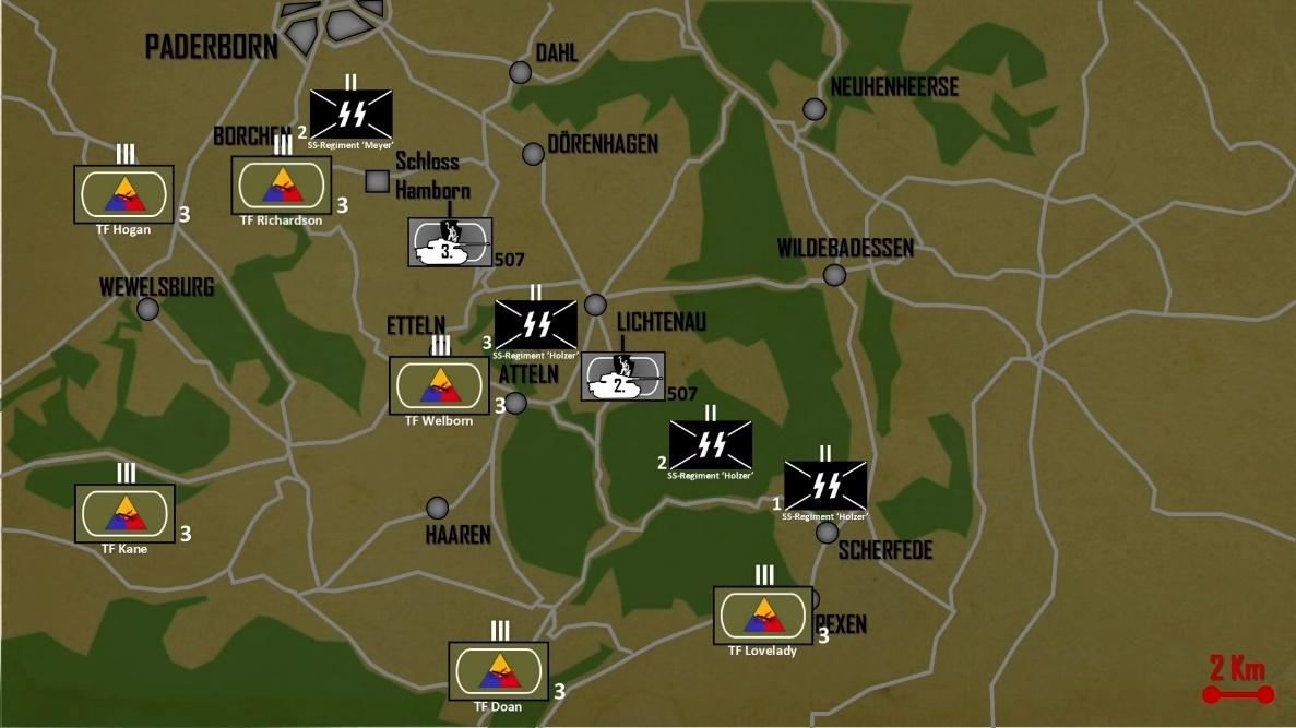 The fighting around Paderborn, 30th March 1945