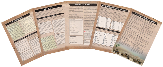 More examples of the pages from the Raiding Aces Campaign Rules booklet