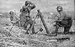 Hungarian mortar in action