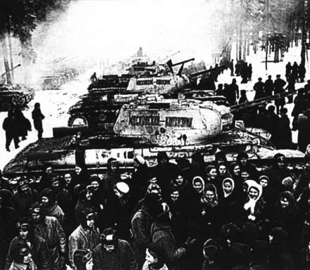 KV-1s tanks ready to go to the front
