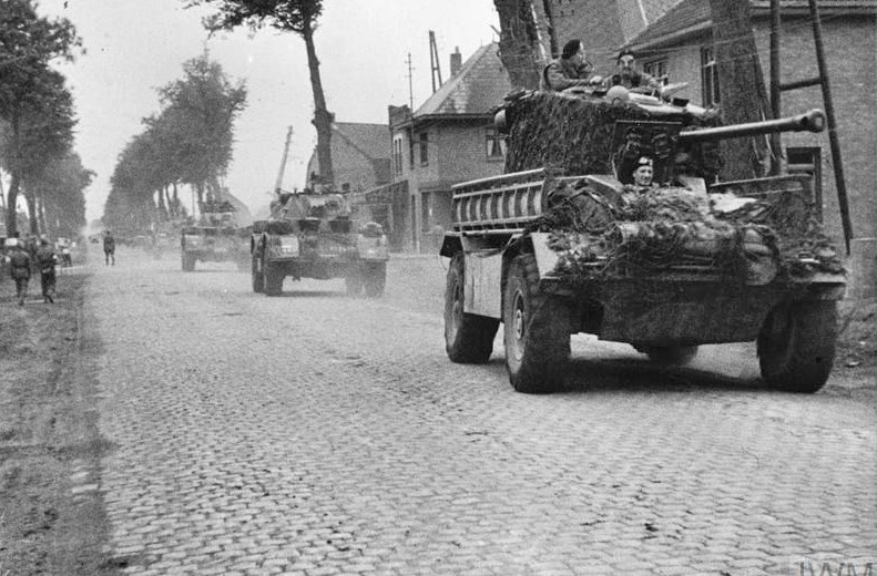 An AEC III -Matador, with Staghounds in the rear – thought to be Inns of Court, Sept 1944