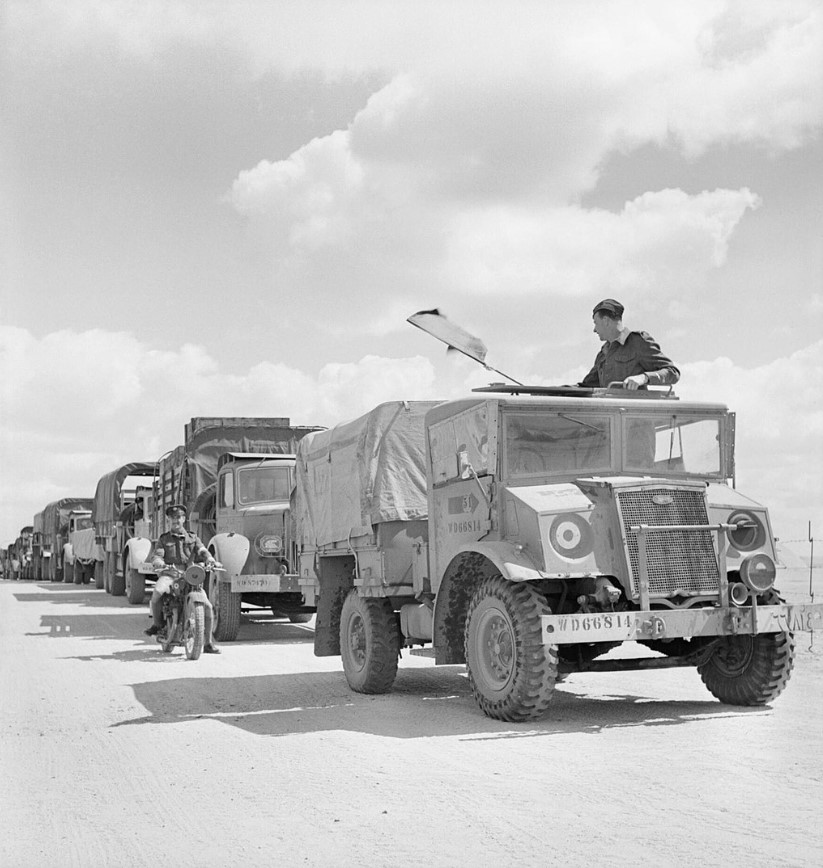 A Blitz Buggy (Ford F15 4x2 15 cwt) leading a convoy in North Africa