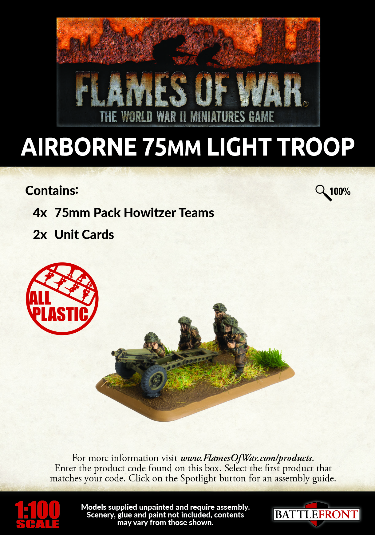Airborne 75mm Light Troop (Plastic) (BBX50)