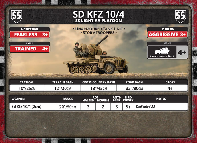 x4 Plastic SdKfz 10/4 Light AA Platoon Battlefront Miniatures 