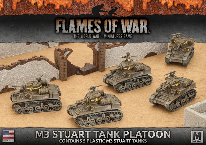 M3 Stuart Tank Platoon (Plastic) (UBX56)