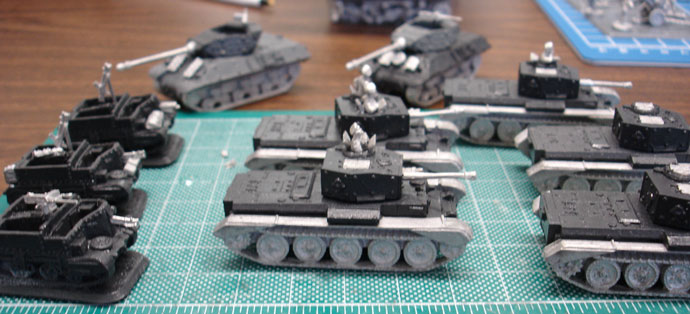 Assembled, but unpainted, force