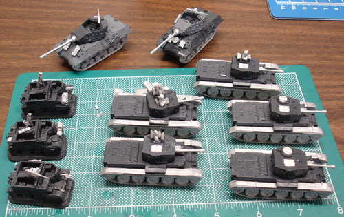 Assembled, but unpainted, force