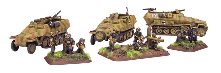 halftracks and infantry