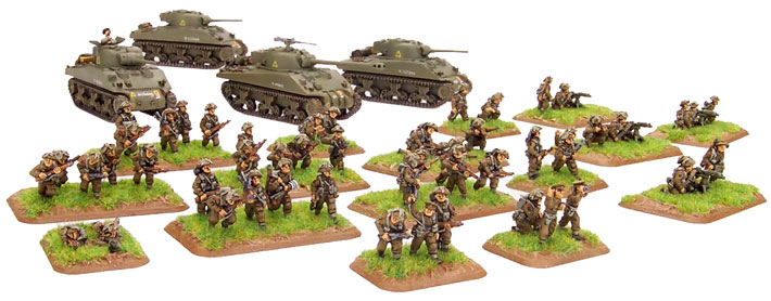 Armoured Platoon, Rifle Platoon, MG Platoon and HQ