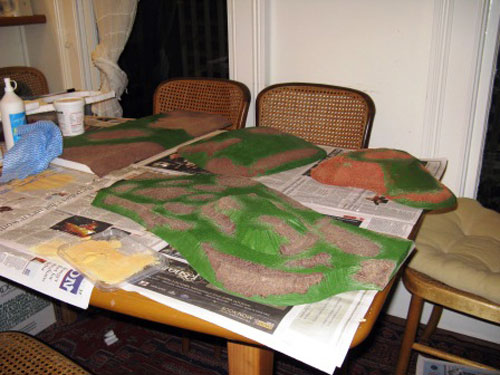 Hills and overlays ready for flocking.