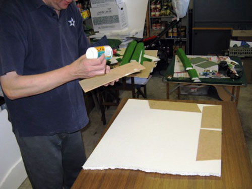 Richard preparing raised roads.