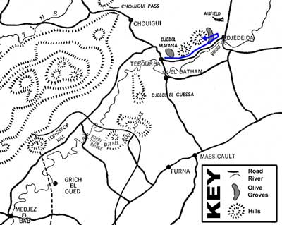 The blue arrow shows the Allied attack on November 28