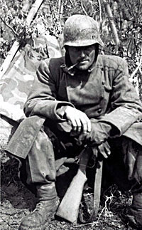 A Hungarian rests after a days fighting.