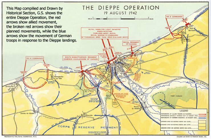 Dieppe Operation Map