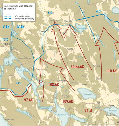 Soviet attack stopped at Ihantala, Source: Sotatoimet p.250