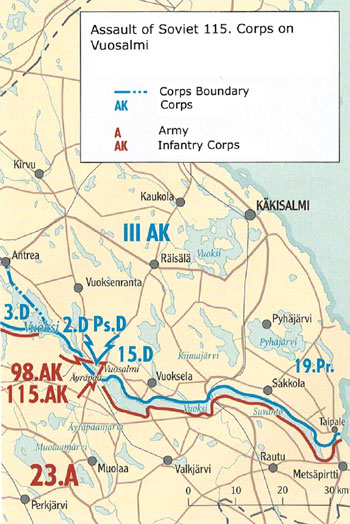 Soviet 115th Corps attacks Vuosalmi, Source: Sotatoimet p.257