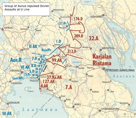 Group Aunus hold soviets on U-line, Source: Sotatoimet p.270