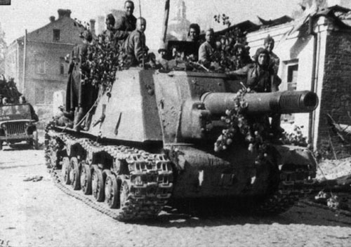 Tank riders on a ISU-152
