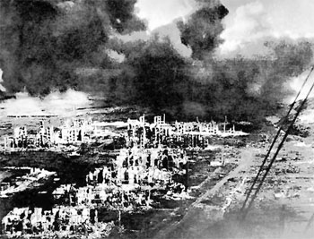 The smoking ruins of Stalingrad