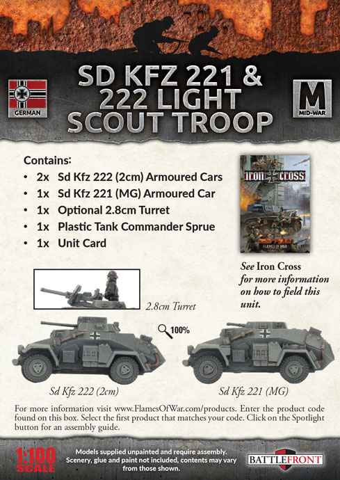 Sd Kfz 221 & 222 Light Scout Troop (GBX112)