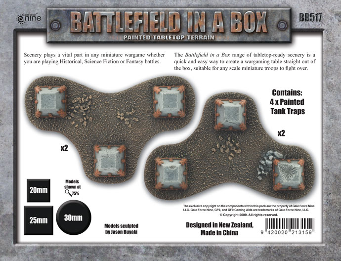 Battlefield in a Box - Gothic Tank Traps (BB517) - Box Back