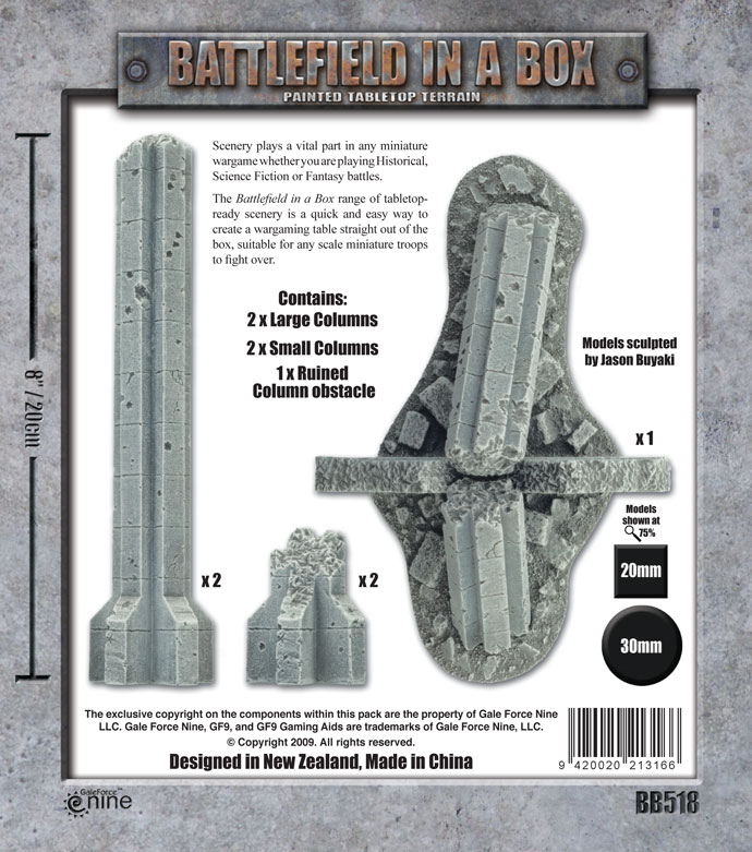 Battlefield in a Box &ndash; Gothic Ruined Columns (BB518)  Box Back