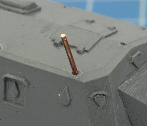 Gluing the rod into place