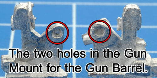 The holes to mount the Gun Barrel