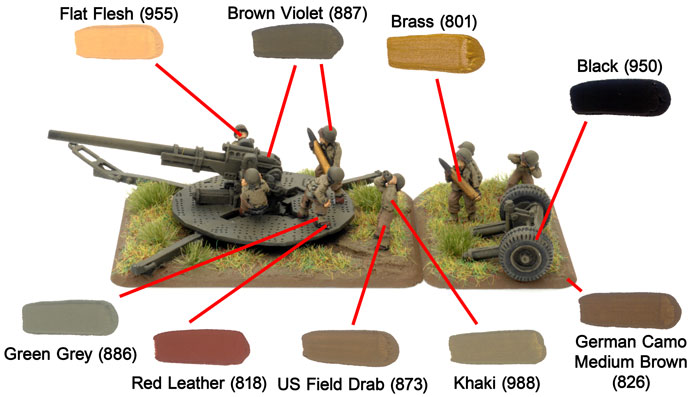The colour guide for the 90mm M1 AA gun