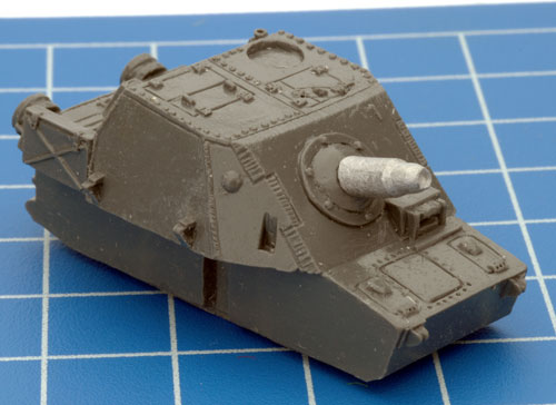 Resin hull with gun attached