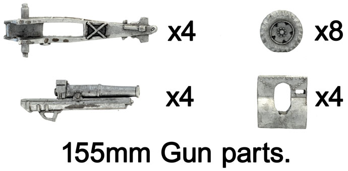 The 155mm gun parts