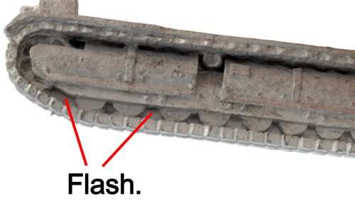 Examples of flash between the road wheels