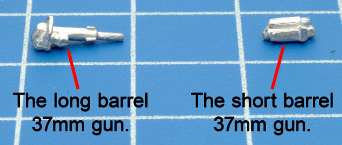 The long & short barrel 37mm guns