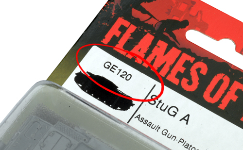 Example of the product code on the front of a blister pack