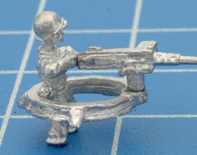 Gluing the Gunner's hands to the .50 cal MG