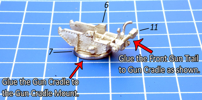 Assembling the Gun Cradle Mount and Front Gun Trail.