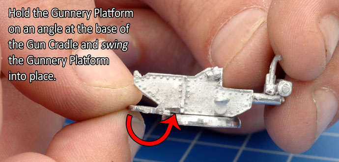 Swing the Gunnery Platform into place.