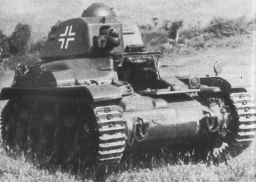 A Renault R-35 in German service with the standard French command cupola