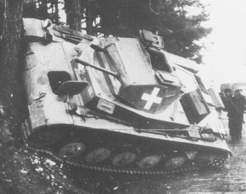 An example of a Panzer II with the solid white cross
