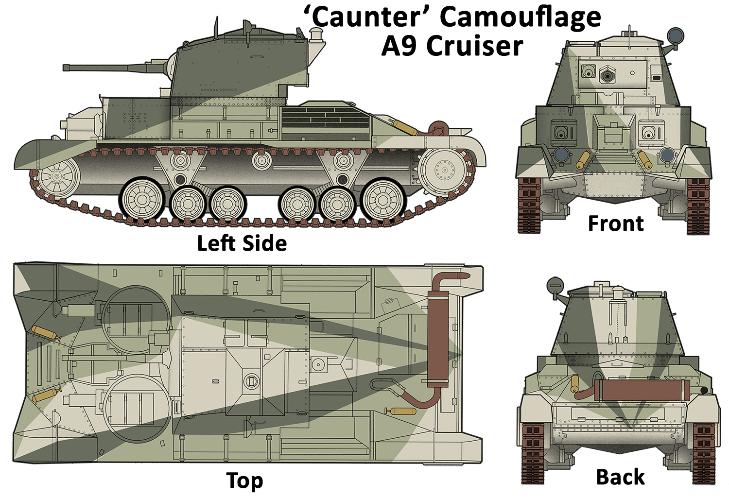 'Caunter' Camouflage A9 Cruiser tank