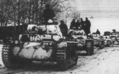 Panzer II tanks with travel worn white wash