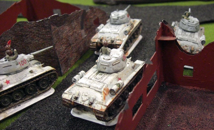A T-34/76 platoon takes the lead