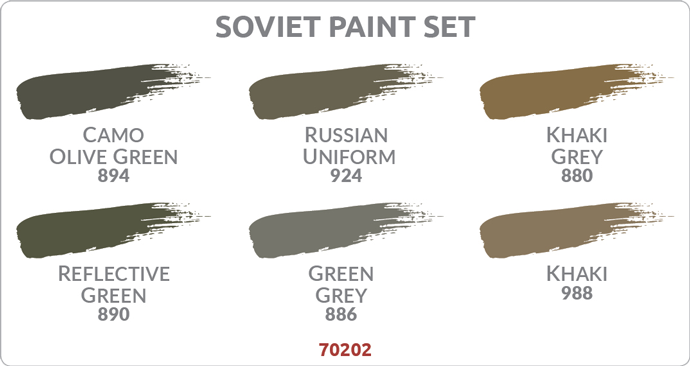WWII Soviet Armour and Infantry Paint Set (70202)