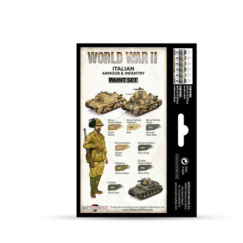 WWII Italian Armour and Infantry Paint Set (70209)