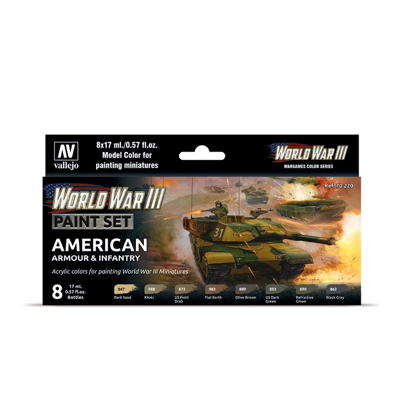 WWIII American Armour and Infantry Paint Set (70220)