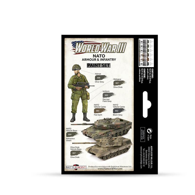 WWIII NATO Armour and Infantry Paint Set (70223)