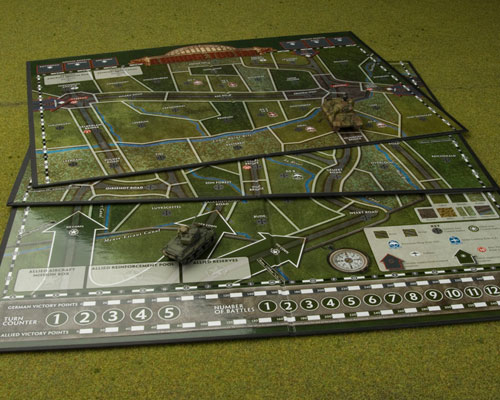 The campaign board vs. a King Tiger and a Sherman