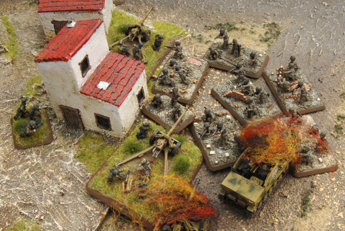 The Rifle platoon assault the German anti-tank gun position