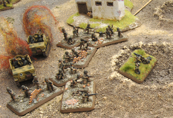The Nisei Rifle Platoon moves in on the German machine-gun position